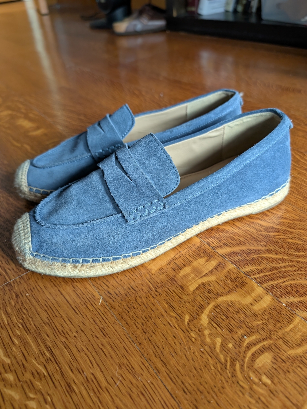 Sam Edelman Kai Espadrille Flat Loafers in Canary Blue Suede Women's Size 9